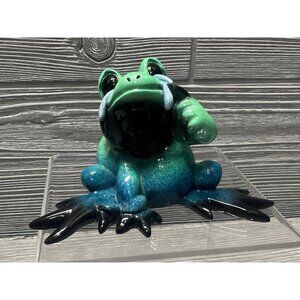 Kitty's Critters Miss You Crying Frog Figurine 2004 Retired 2.5” X 4” Scarce